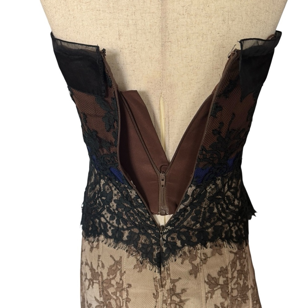 Carolina Herrera Lace Strapless Silk Dress Formal Evening Elegant sz 2 - Picture 7 of 14